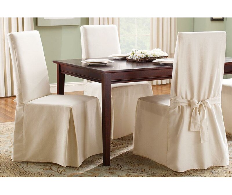 Sure Fit Cotton Duck Box Cushion Dining Chair Slipcover & Reviews | Wayfair